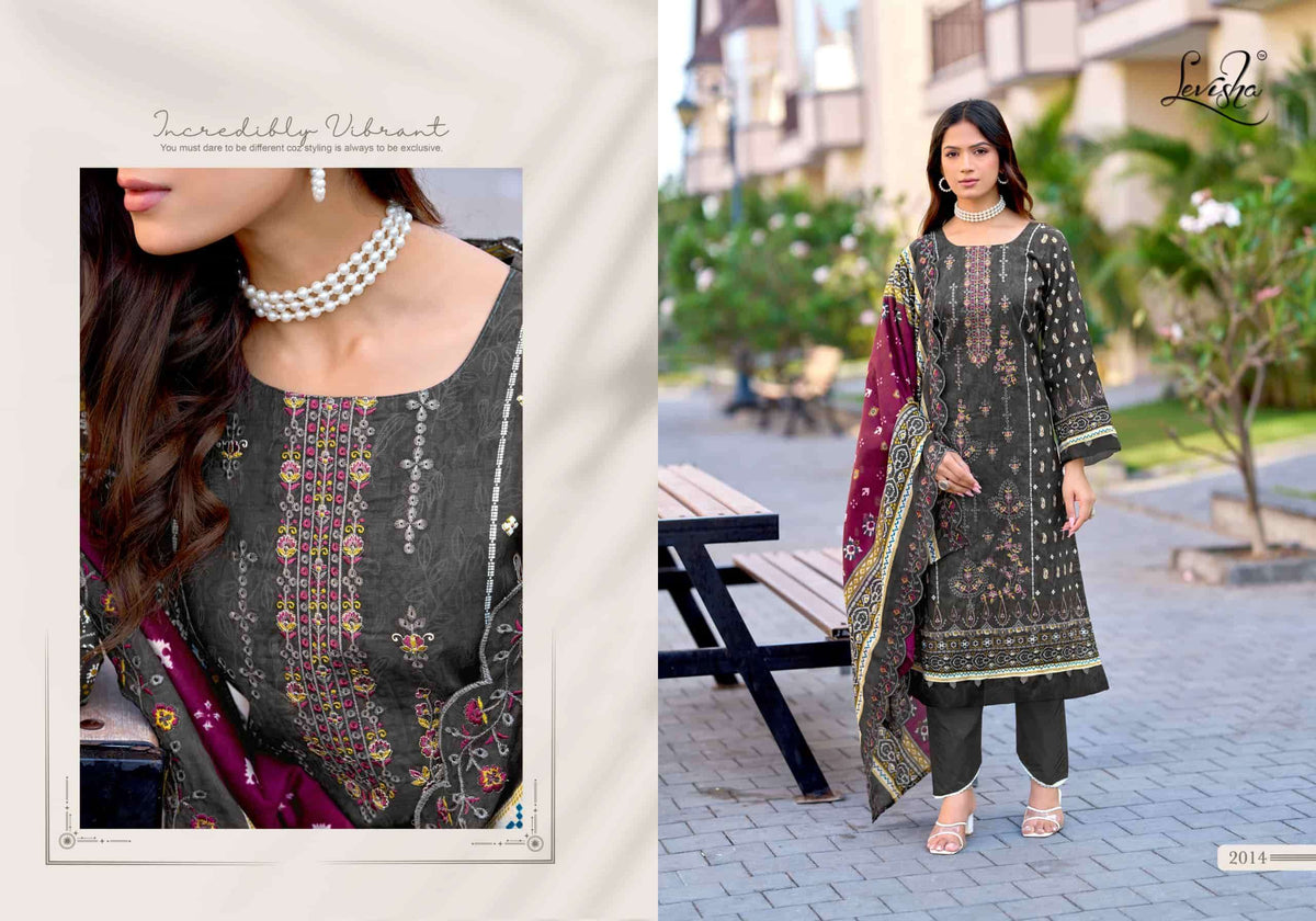 Levisha Madhubala Vol 14 Cambric Lawn Cotton Pakistani Style Dress Material Wholesale