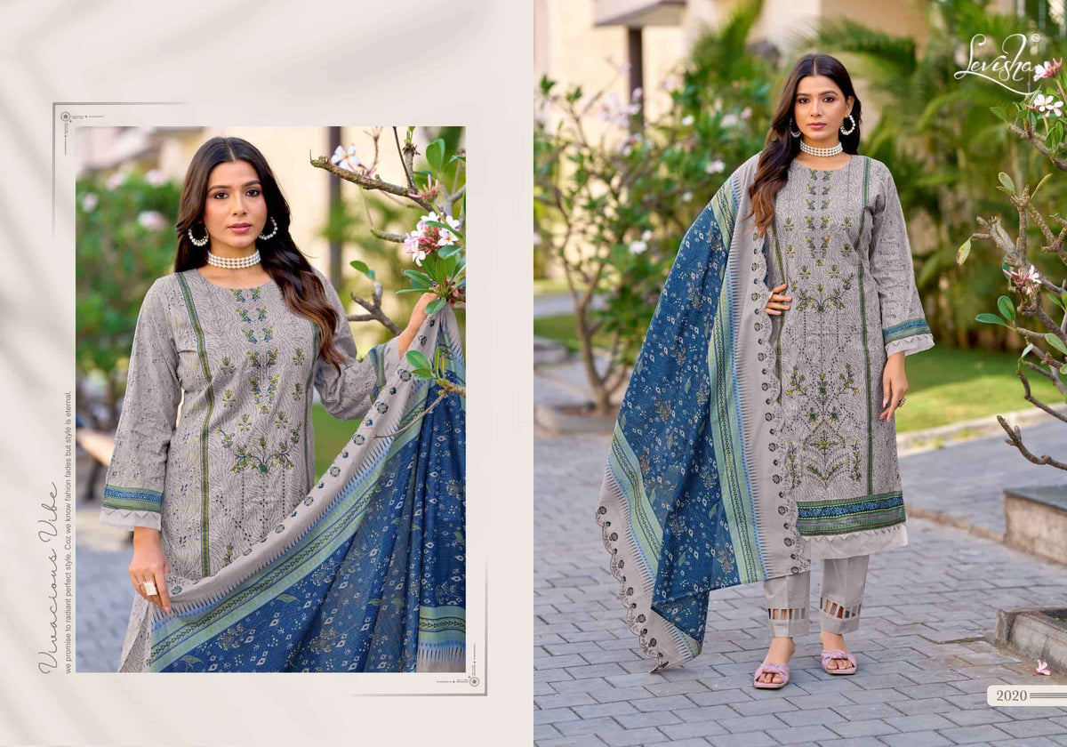 Levisha Madhubala Vol 14 Cambric Lawn Cotton Pakistani Style Dress Material Wholesale