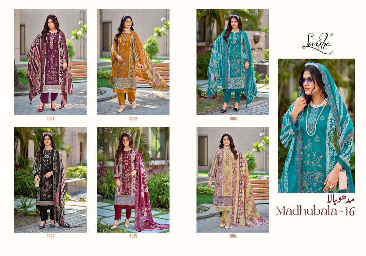 Levisha Madhubala Vol 16 Cambric Lawn Cotton Pakistani Suit - Amrah Wholesale