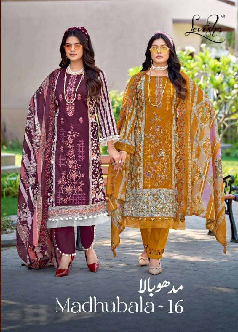 Levisha Madhubala Vol 16 Cambric Lawn Cotton Pakistani Suit - Amrah Wholesale