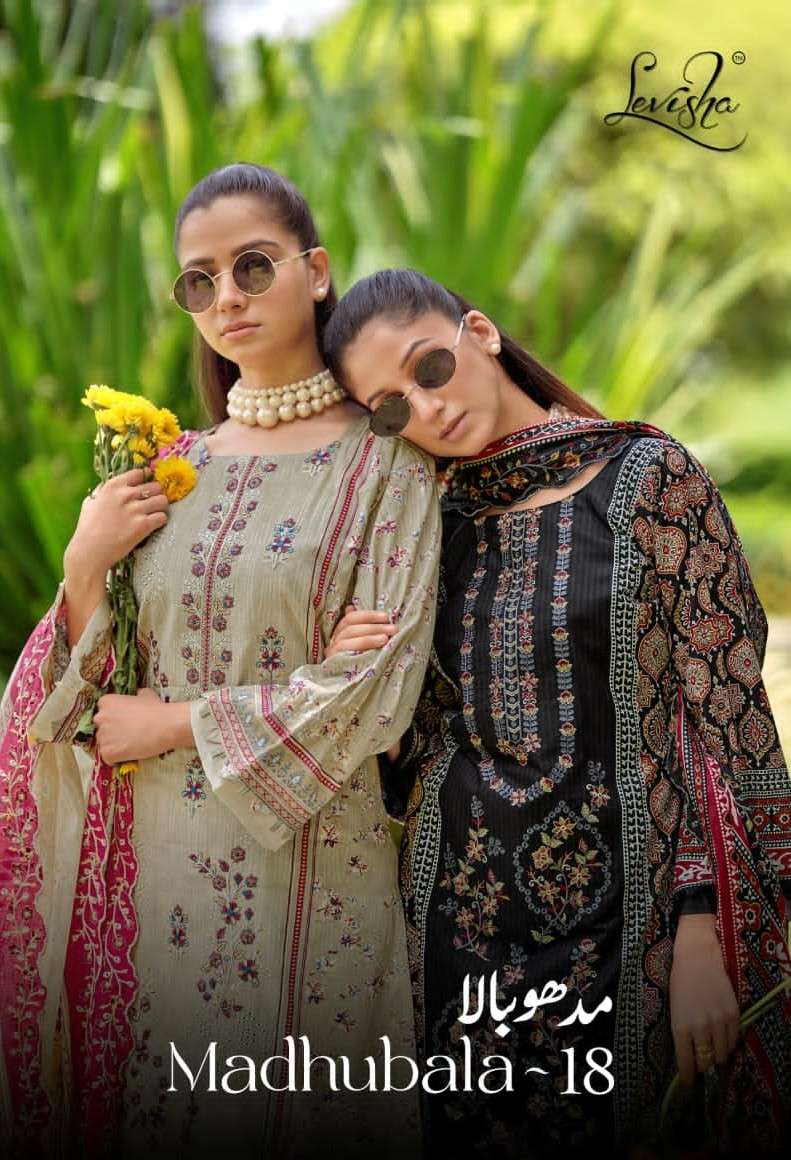 Levisha Madhubala Vol 18 Cambric Lawn Cotton Salwar Suit Set - Amrah Wholesale