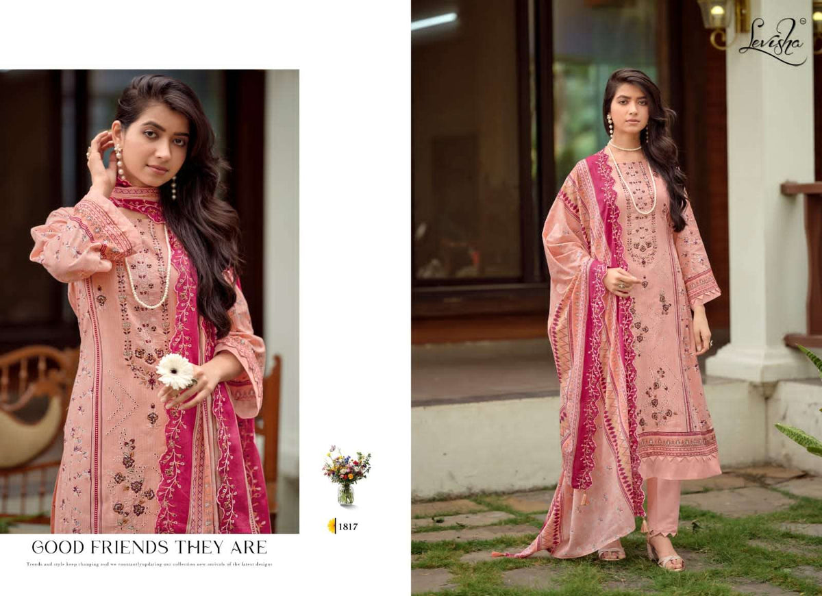 Levisha Madhubala Vol 18 Cambric Lawn Cotton Salwar Suit Set - Amrah Wholesale