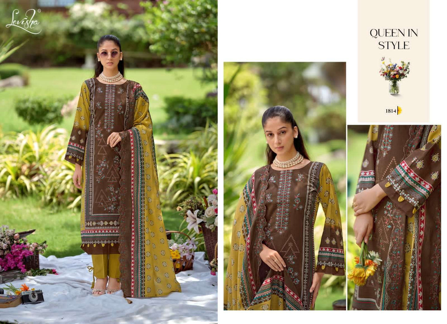 Levisha Madhubala Vol 18 Cambric Lawn Cotton Salwar Suit Set - Amrah Wholesale