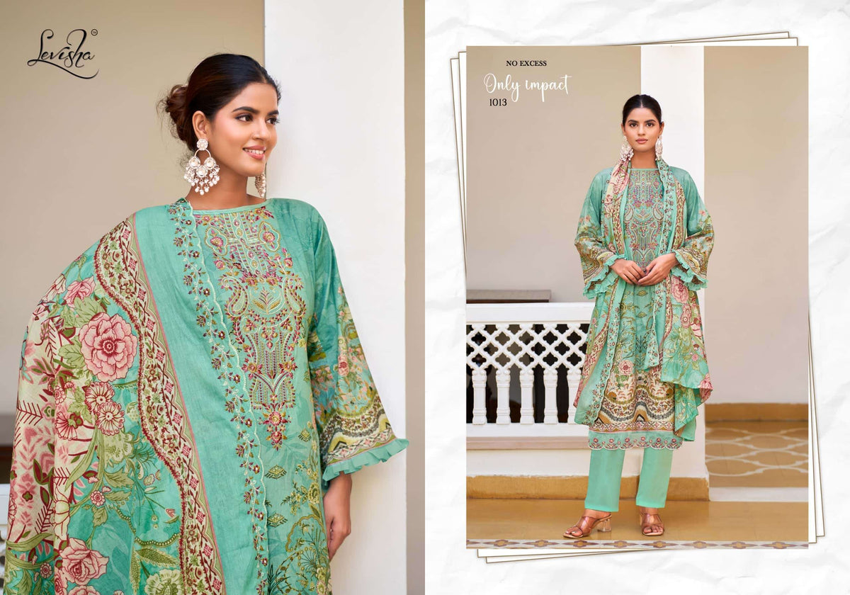 Levisha Mehfuz Nx Cambric Lawn Cotton Pakistani Suit