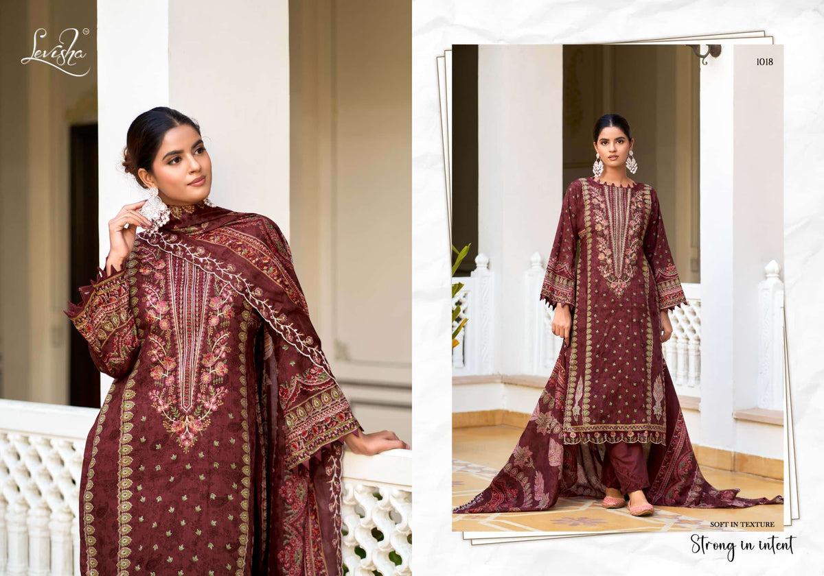 Levisha Mehfuz Nx Cambric Lawn Cotton Pakistani Suit