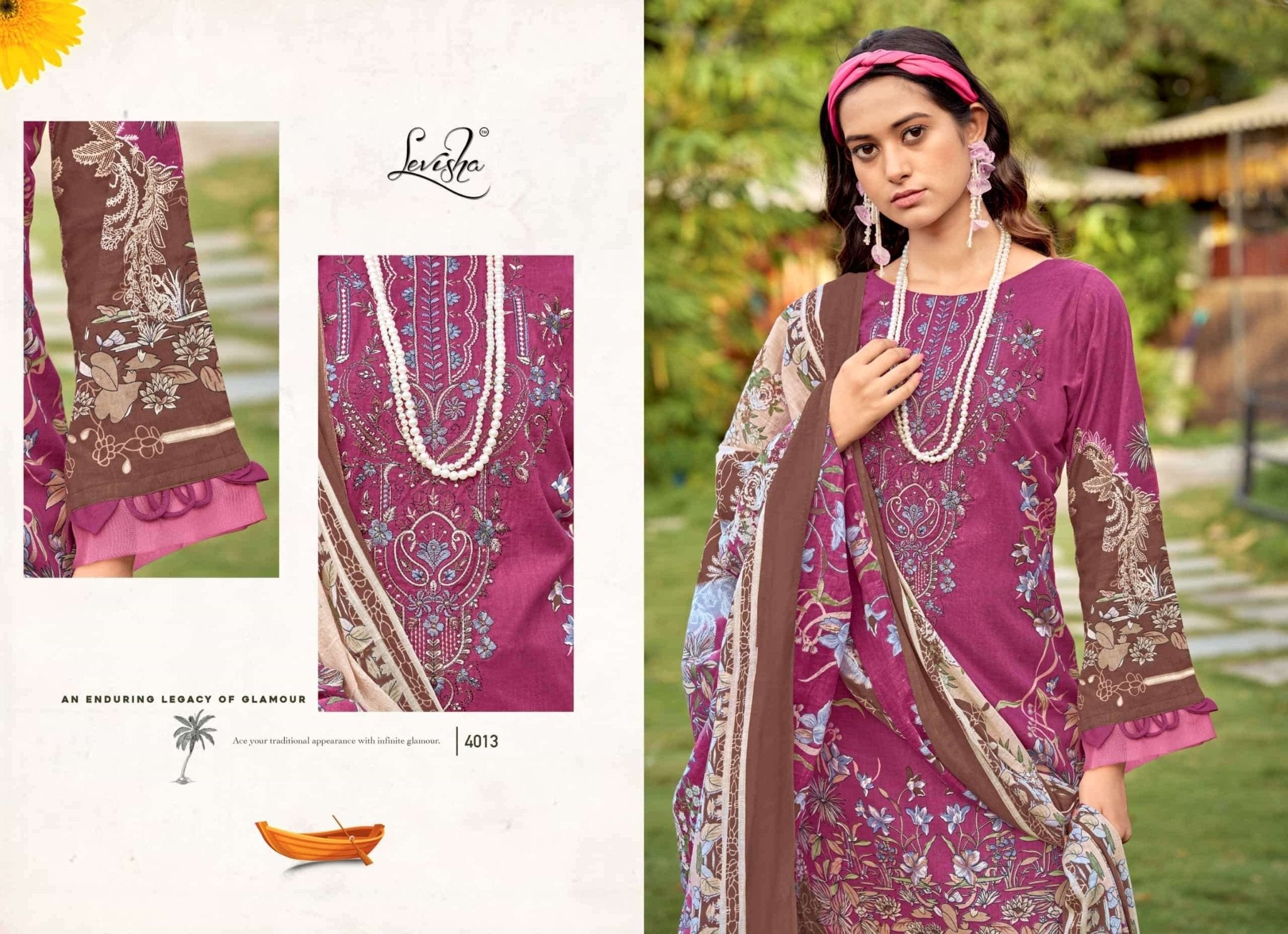 Levisha Muskan Vol 4 Cambric Cotton Embroidered Pakistani Suit - Amrah Wholesale