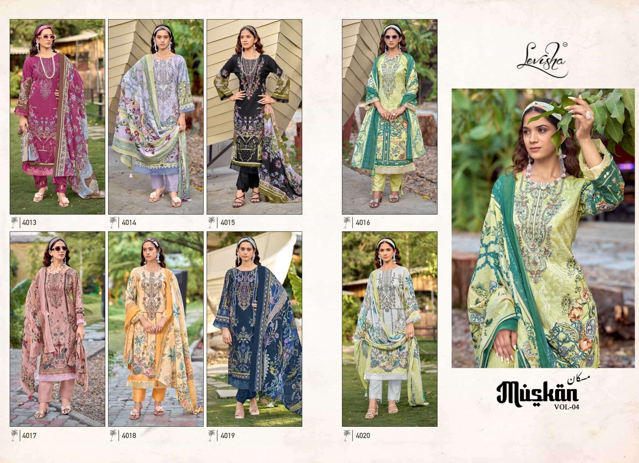 Levisha Muskan Vol 4 Cambric Cotton Embroidered Pakistani Suit - Amrah Wholesale