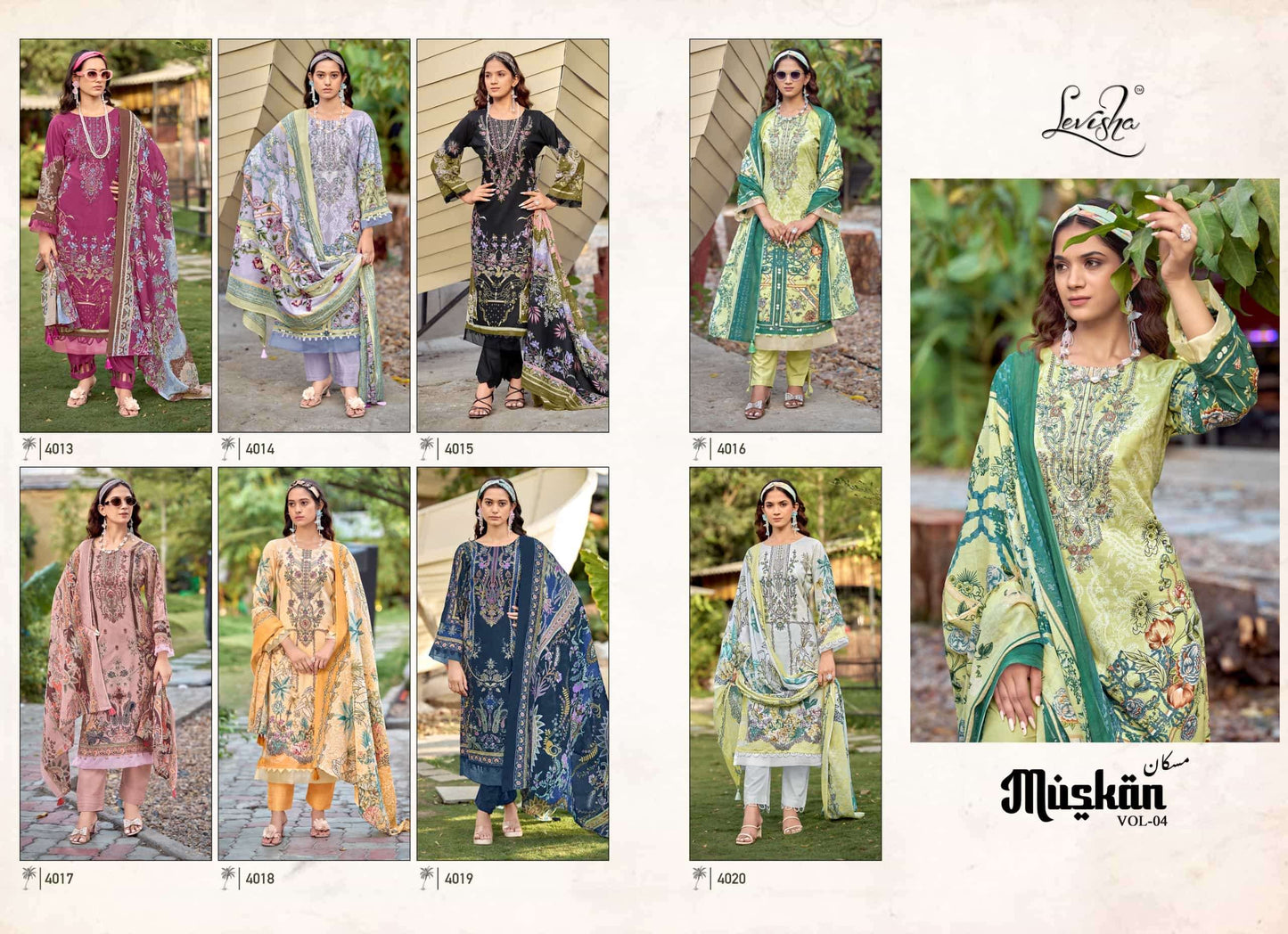 Levisha Muskan Vol 4 Cambric Cotton Embroidered Pakistani Suit