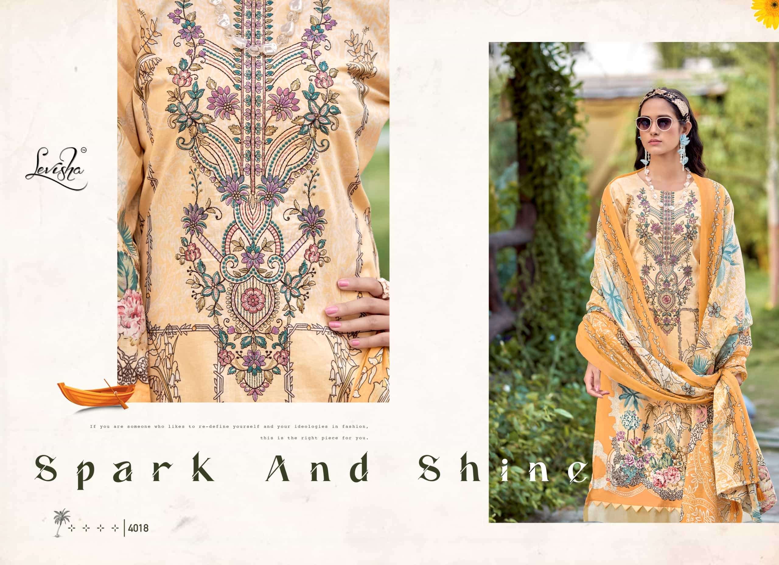 Levisha Muskan Vol 4 Cambric Cotton Embroidered Pakistani Suit