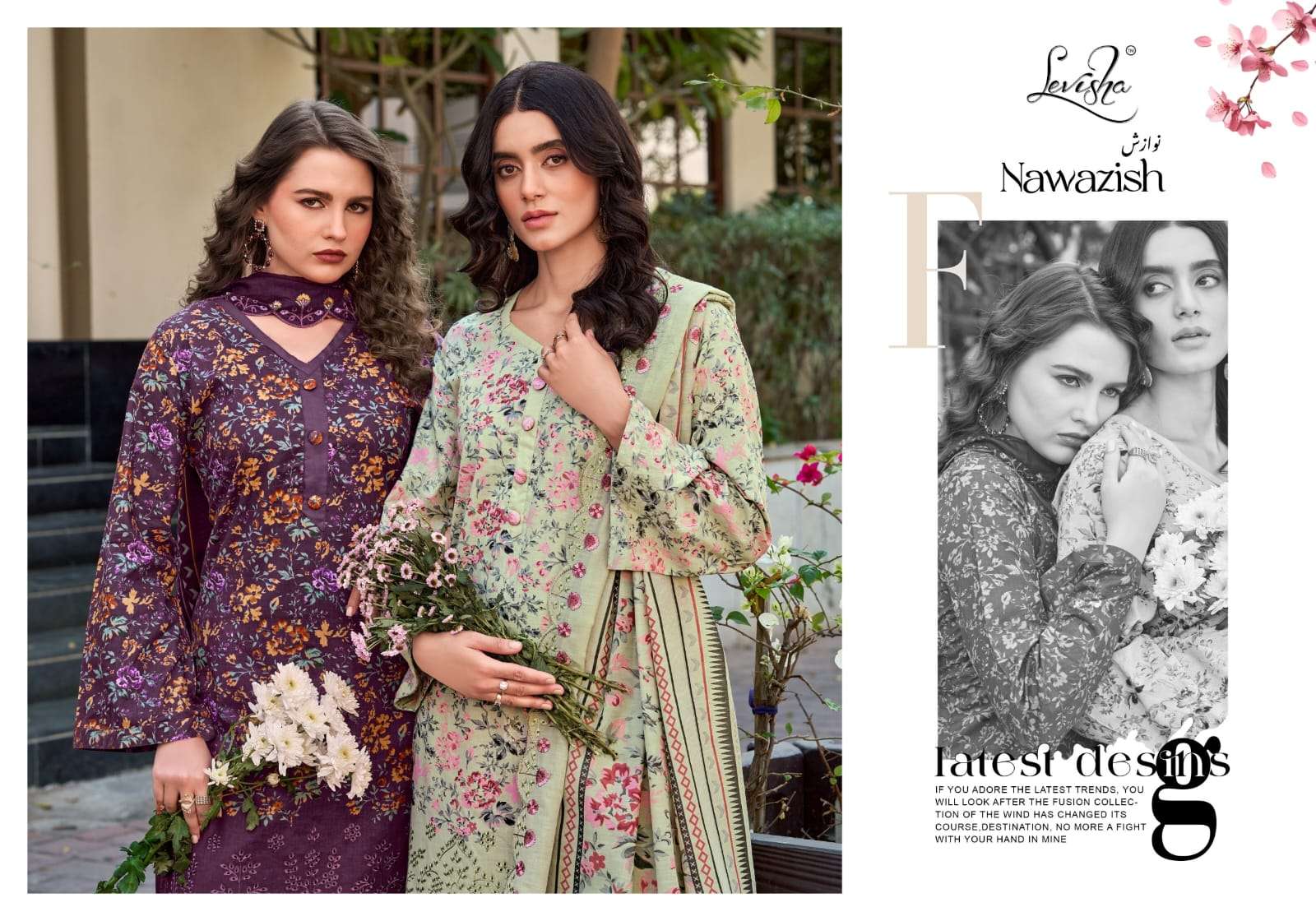 Levisha Nawazish Cambric Lawn Cotton Pakistani Suit