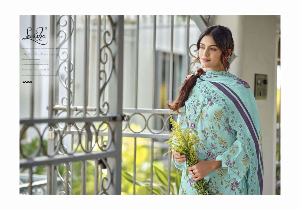 Levisha Nawazish Vol 2 Lawn Cotton Unstitched Pakistani Suit - Amrah Wholesale
