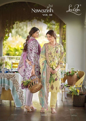 Levisha Nawazish Vol 2 Lawn Cotton Unstitched Pakistani Suit - Amrah Wholesale