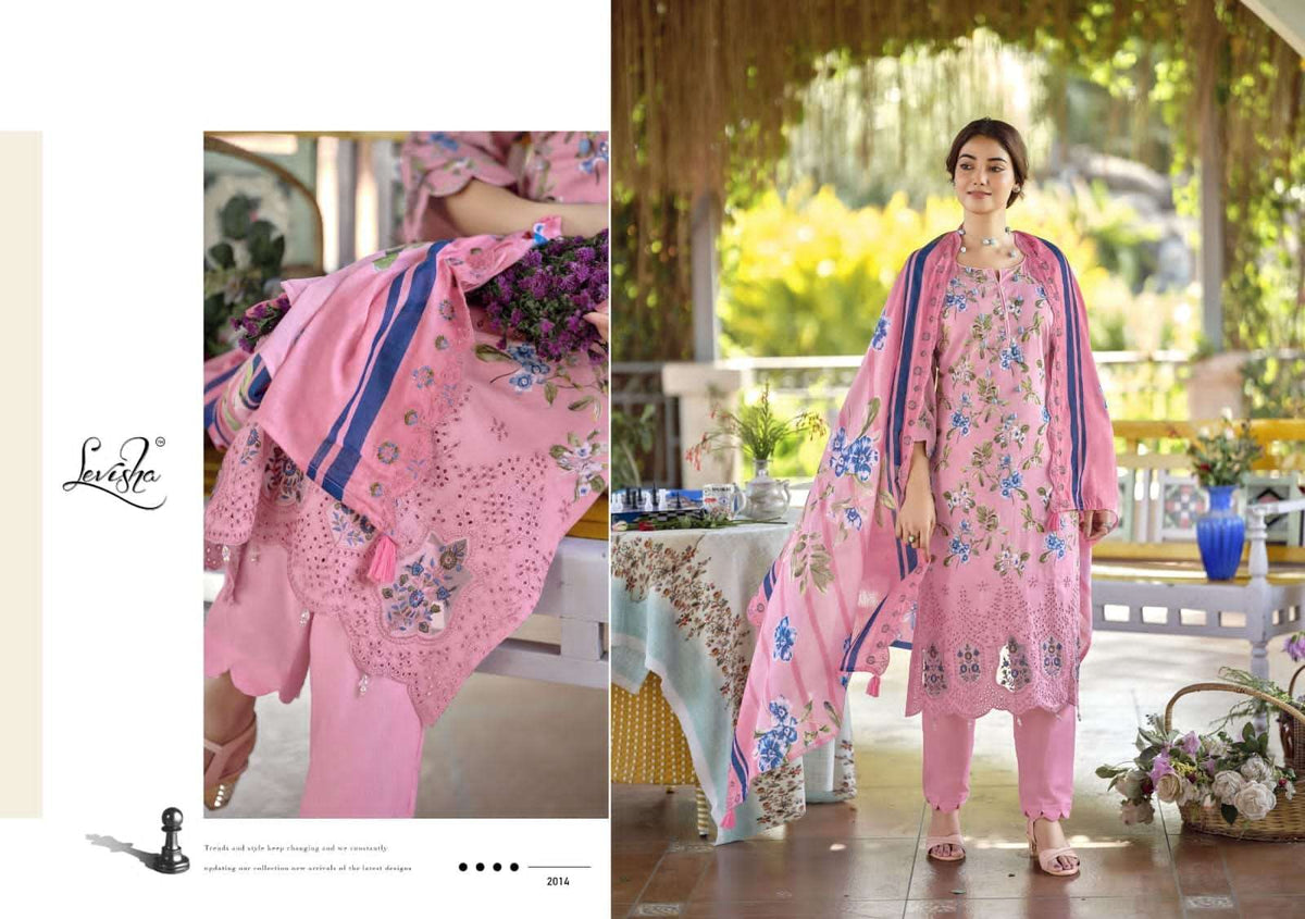 Levisha Nawazish Vol 2 Lawn Cotton Unstitched Pakistani Suit - Amrah Wholesale