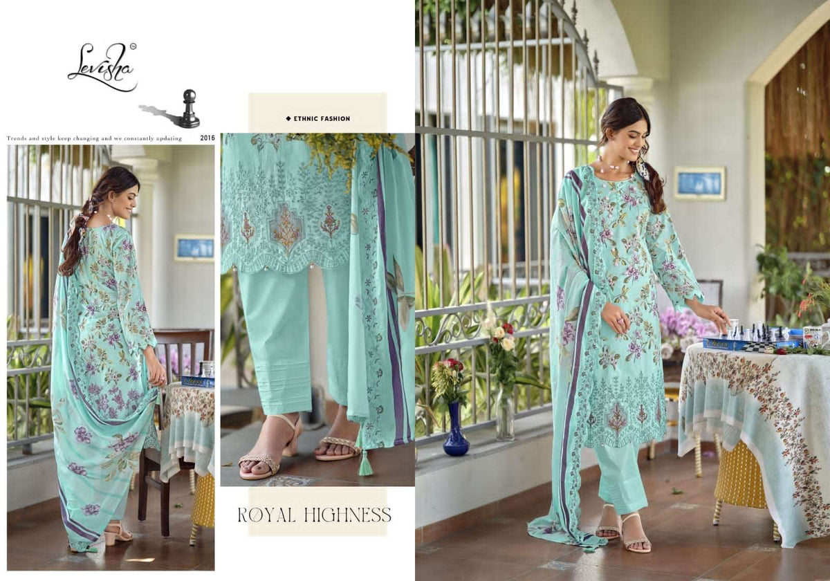 Levisha Nawazish Vol 2 Lawn Cotton Unstitched Pakistani Suit - Amrah Wholesale