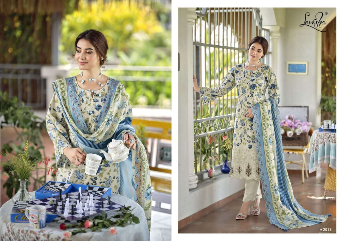 Levisha Nawazish Vol 2 Lawn Cotton Unstitched Pakistani Suit - Amrah Wholesale