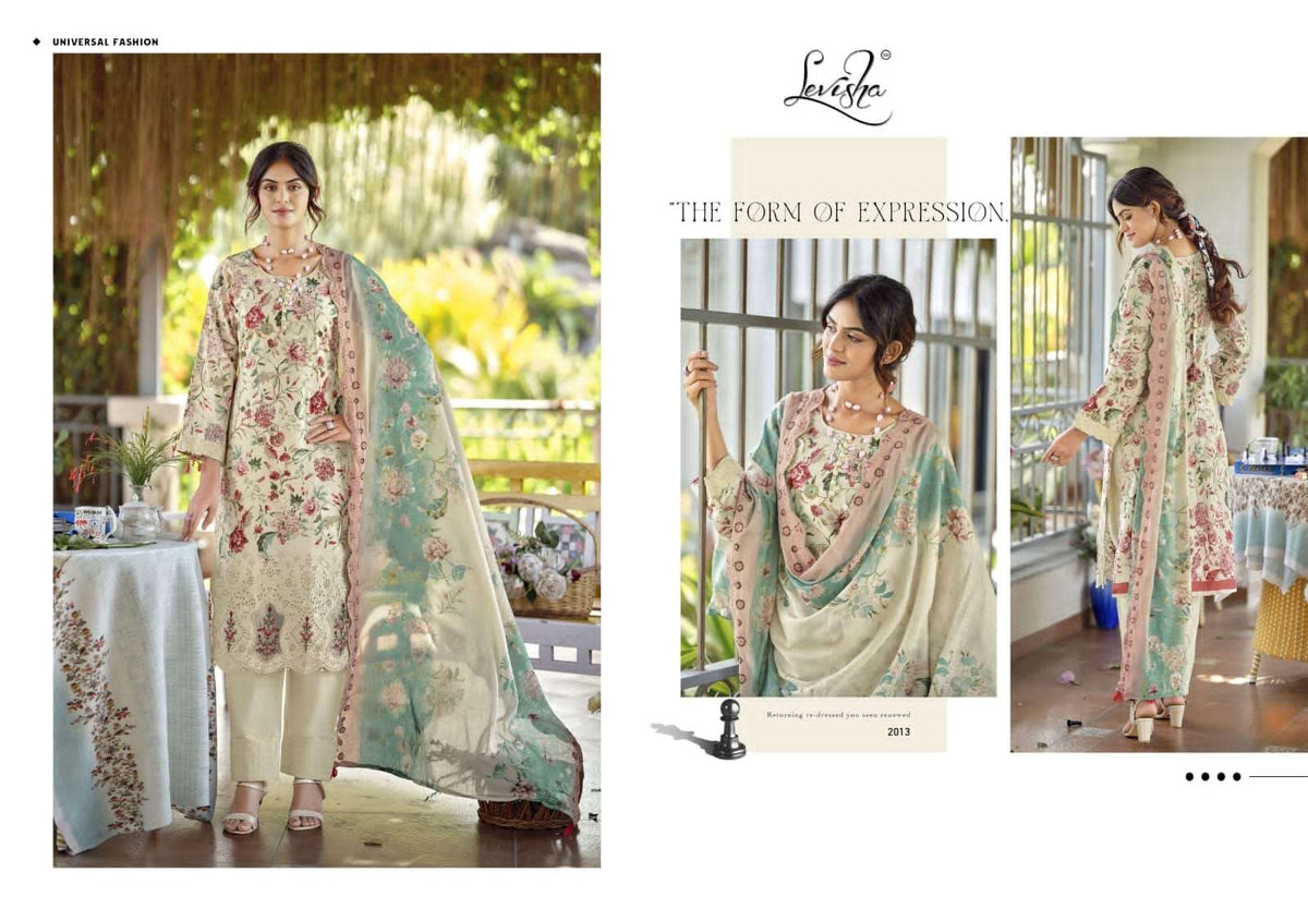 Levisha Nawazish Vol 2 Lawn Cotton Unstitched Pakistani Suit - Amrah Wholesale