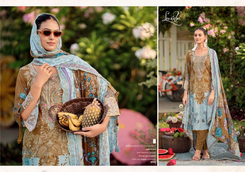 Levisha Needal Wonder Nx 3 Viscose Rayon Printed Dress Material