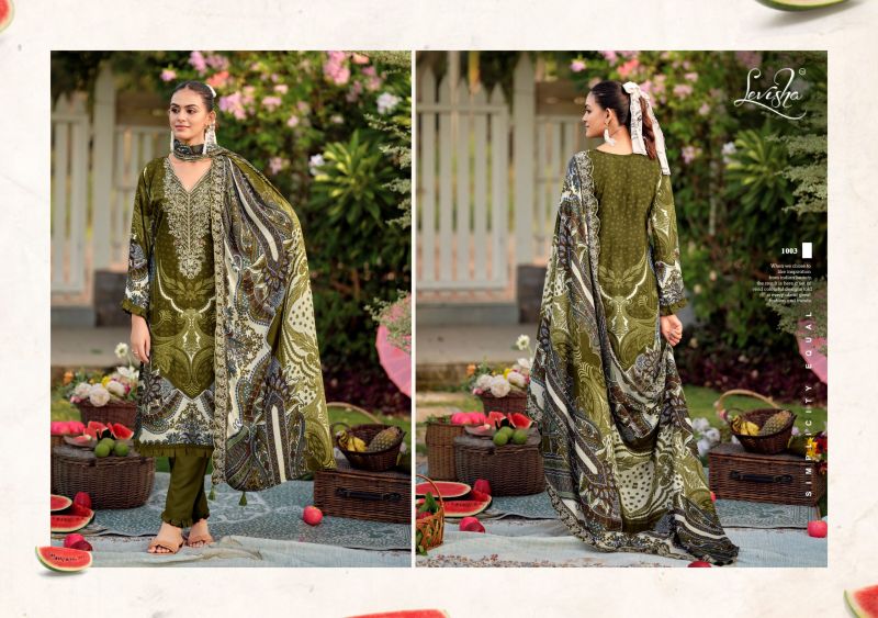 Levisha Needal Wonder Nx 3 Viscose Rayon Printed Dress Material