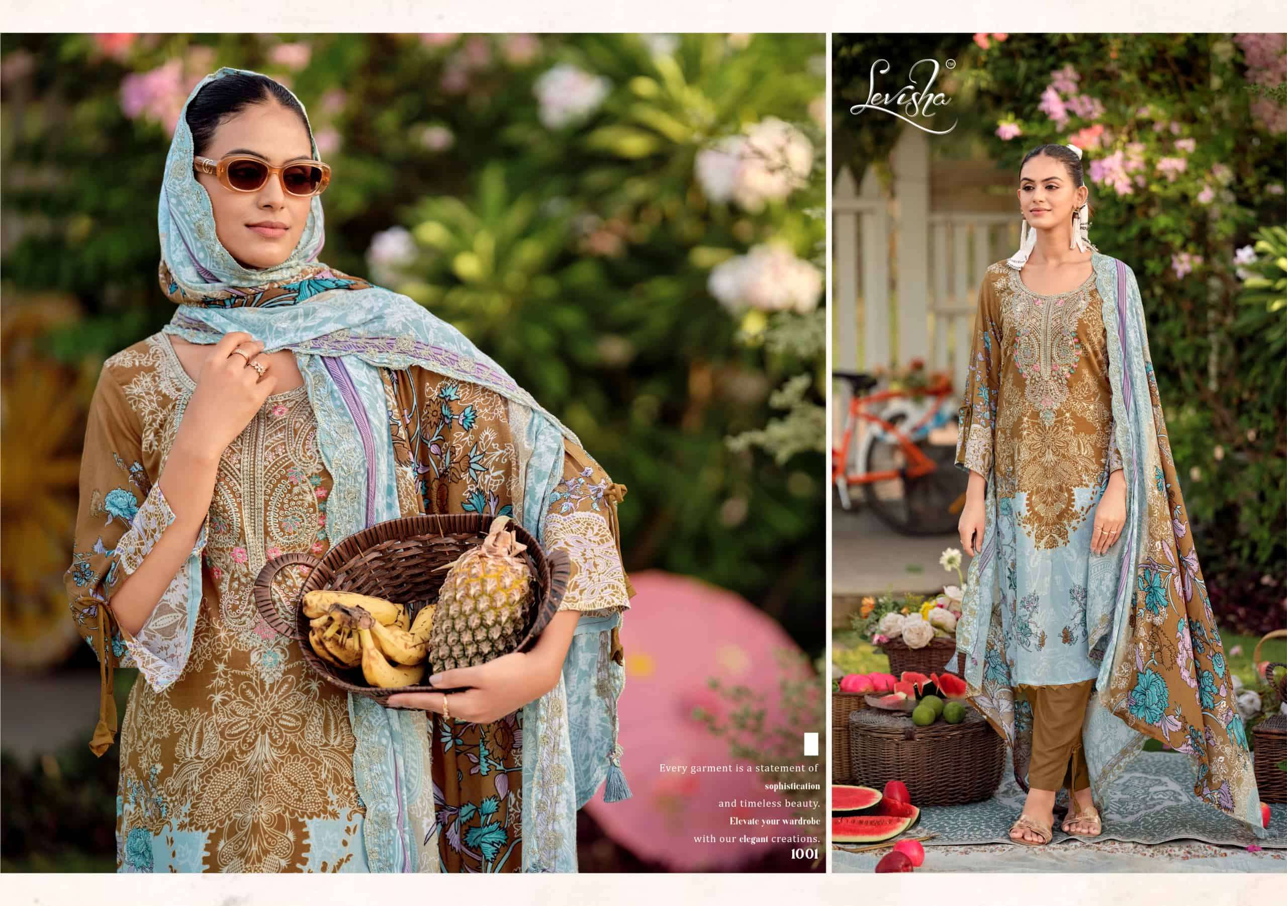 Levisha Needal Wonder Nx Vol 3 Rayon Viscose Pakistani Style Embroidered Salwar Suit Set