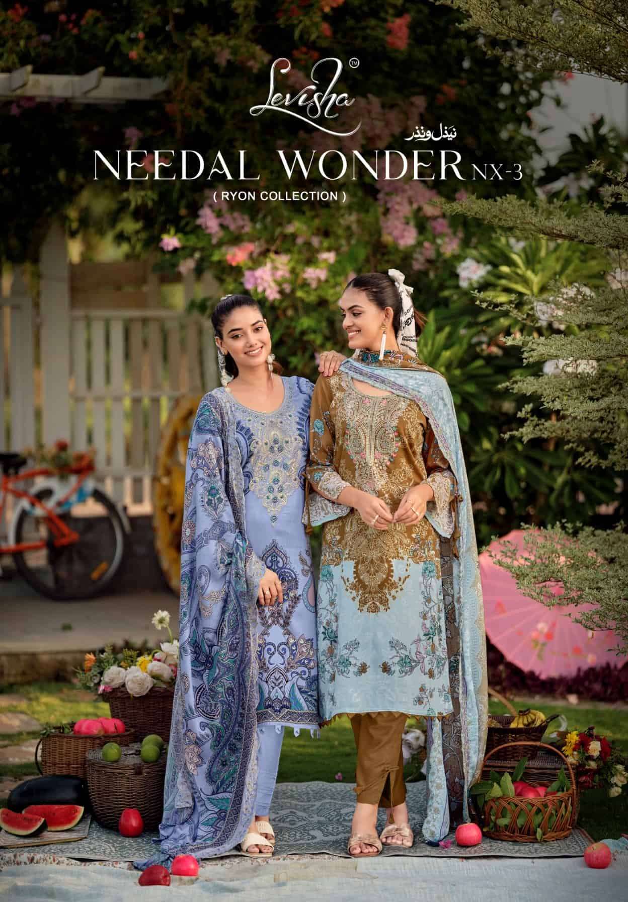 Levisha Needal Wonder Nx Vol 3 Rayon Viscose Pakistani Style Embroidered Salwar Suit Set