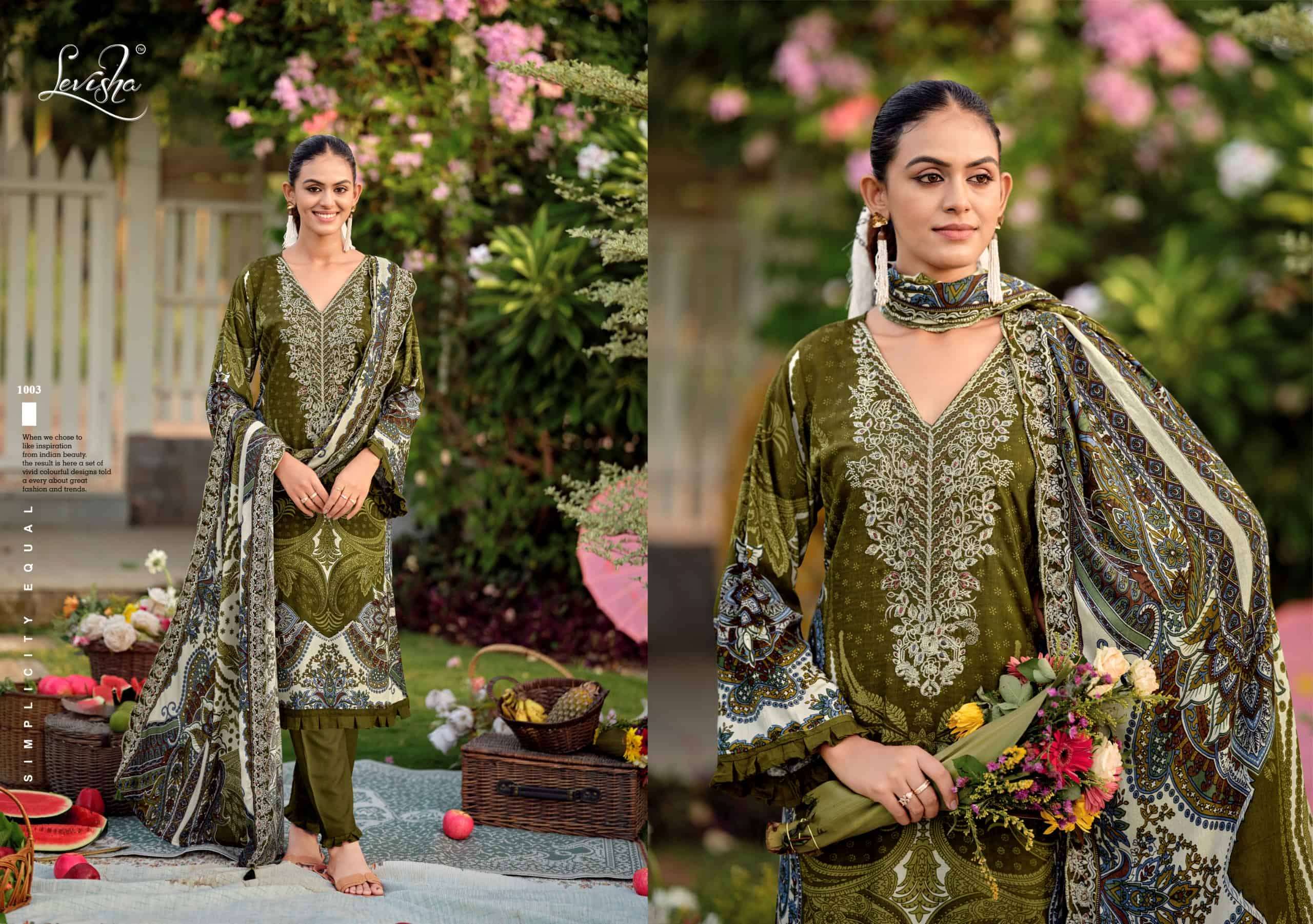 Levisha Needal Wonder Nx Vol 3 Rayon Viscose Pakistani Style Embroidered Salwar Suit Set