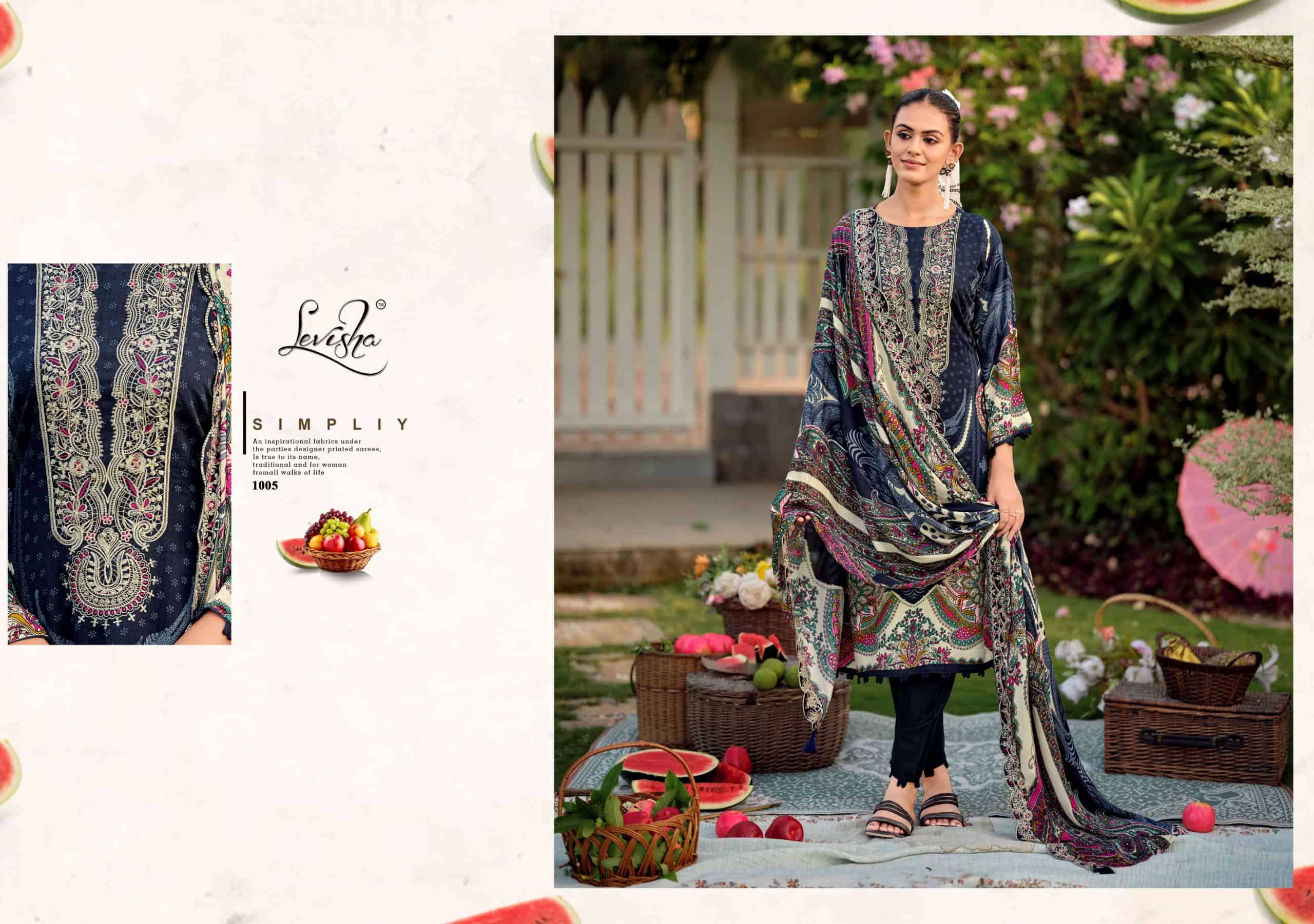 Levisha Needal Wonder Nx Vol 3 Rayon Viscose Pakistani Style Embroidered Salwar Suit Set