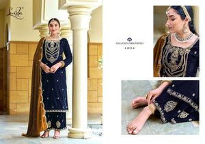 Levisha Riwaaz Vol 2 Pure Velvet Embroidered Dress Material