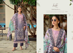 Levisha Zara Shahjahan Cambric Lawn Cotton Printed Embroidered Dress Material - Amrah Wholesale