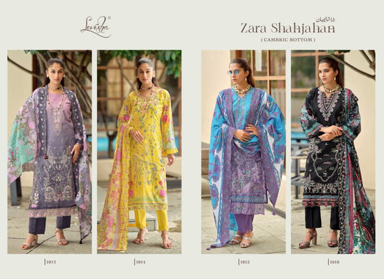 Levisha Zara Shahjahan Cambric Lawn Cotton Printed Embroidered Dress Material - Amrah Wholesale