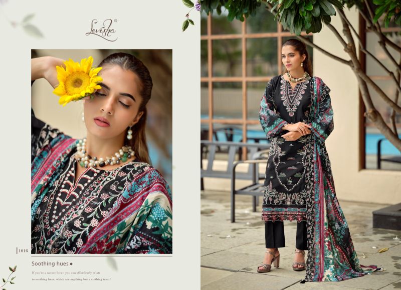 Levisha Zara Shahjahan Cambric Lawn Cotton Printed Embroidered Dress Material - Amrah Wholesale