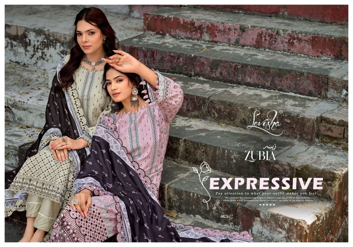 Levisha Zubia Cotton Pakistani Suit - Amrah Wholesale