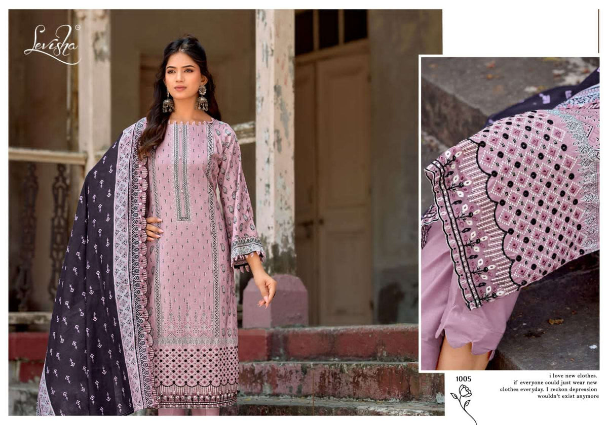 Levisha Zubia Cotton Pakistani Suit - Amrah Wholesale