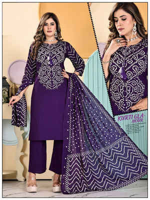 LRC 01 Dhabu Cotton Manual Work Kurti Pant Dupatta Set