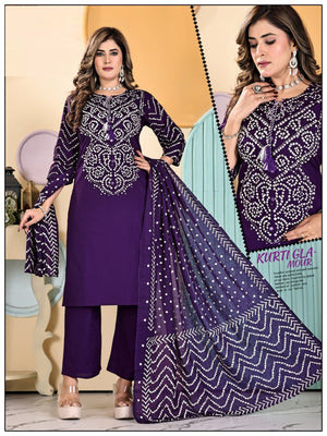 LRC 01 Dhabu Cotton Manual Work Kurti Pant Dupatta Set - Amrah Wholesale