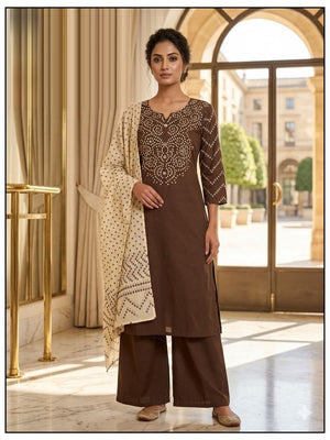 LRC 02 Dhabu Cotton Manual Work Kurti Pant Dupatta Set