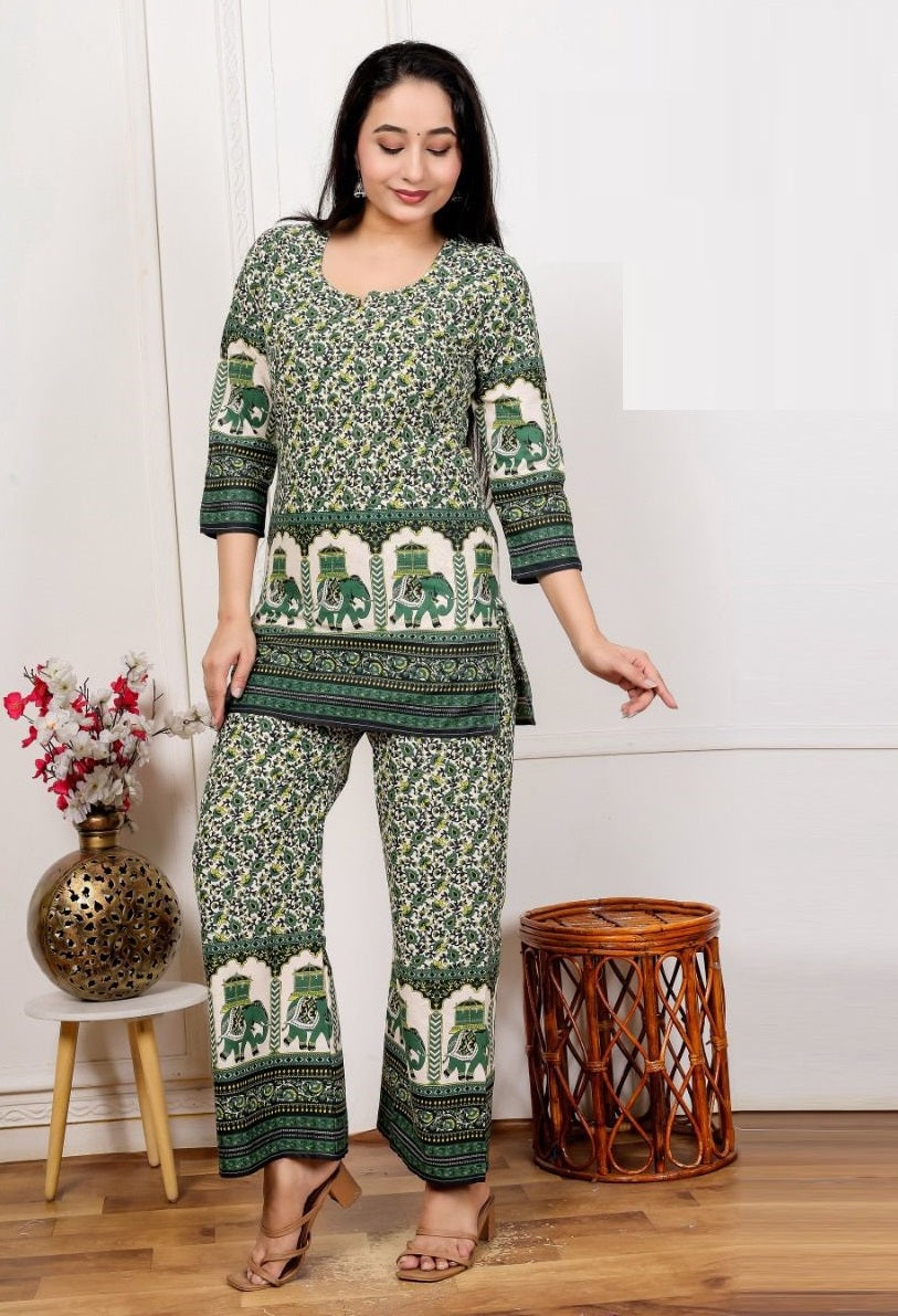 Amrah Wholesale Lrc 15 Cotton Kalamkari Printed Co-Ord Set Collection