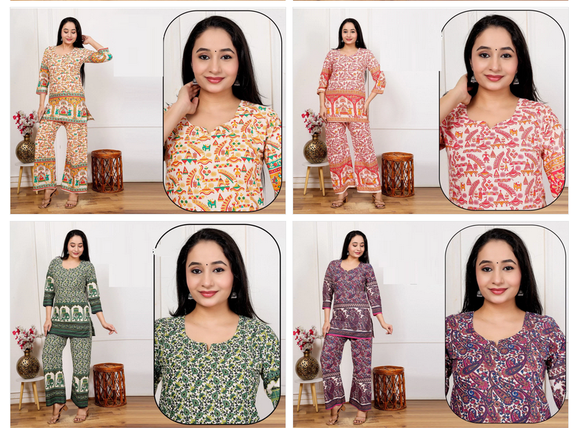 Amrah Wholesale Lrc 15 Cotton Kalamkari Printed Co-Ord Set Collection