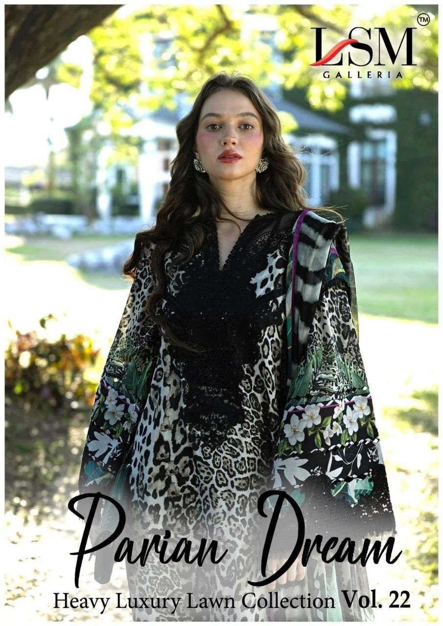 LSM Fabrics Parian Dream Vol 22 Heavy Lawn Cotton Dress Material