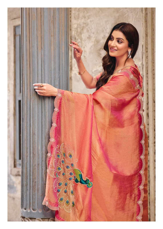 LT Fabrics Jimmy Vol 2 PN Cloud Fancy Embroidered Saree - Amrah Wholesale