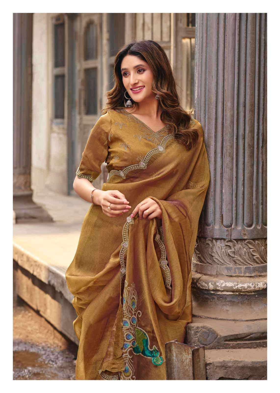 LT Fabrics Jimmy Vol 2 PN Cloud Fancy Embroidered Saree - Amrah Wholesale