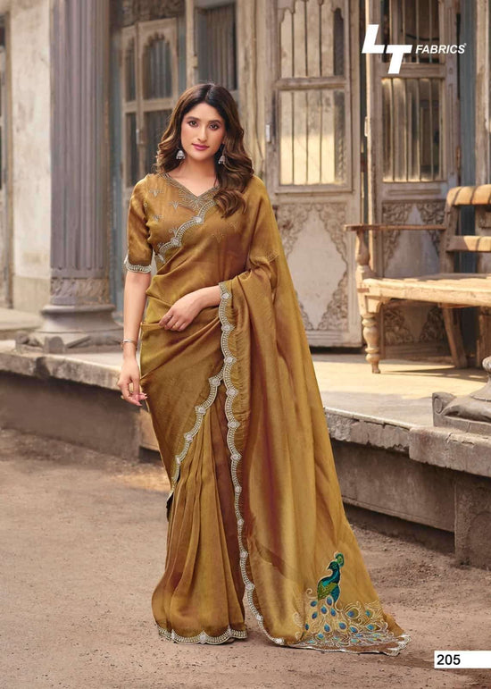 LT Fabrics Jimmy Vol 2 PN Cloud Fancy Embroidered Saree - Amrah Wholesale