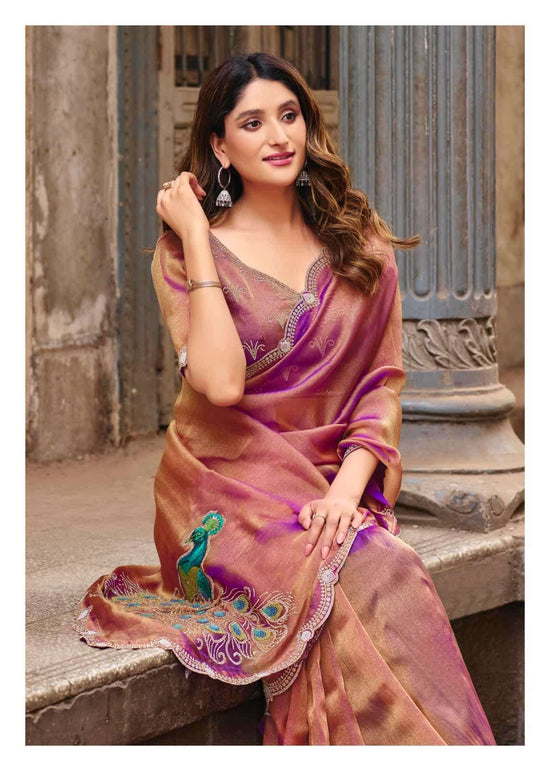 LT Fabrics Jimmy Vol 2 PN Cloud Fancy Embroidered Saree - Amrah Wholesale