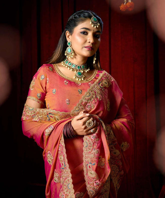 LT Fabrics Jimmy Vol 9 PN Cloud Fancy Embroidered Saree - Amrah Wholesale