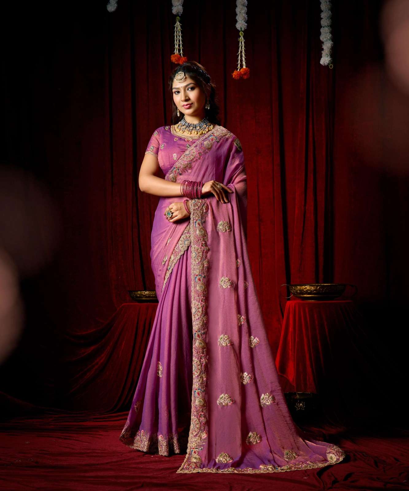 LT Fabrics Jimmy Vol 9 PN Cloud Fancy Embroidered Saree - Amrah Wholesale