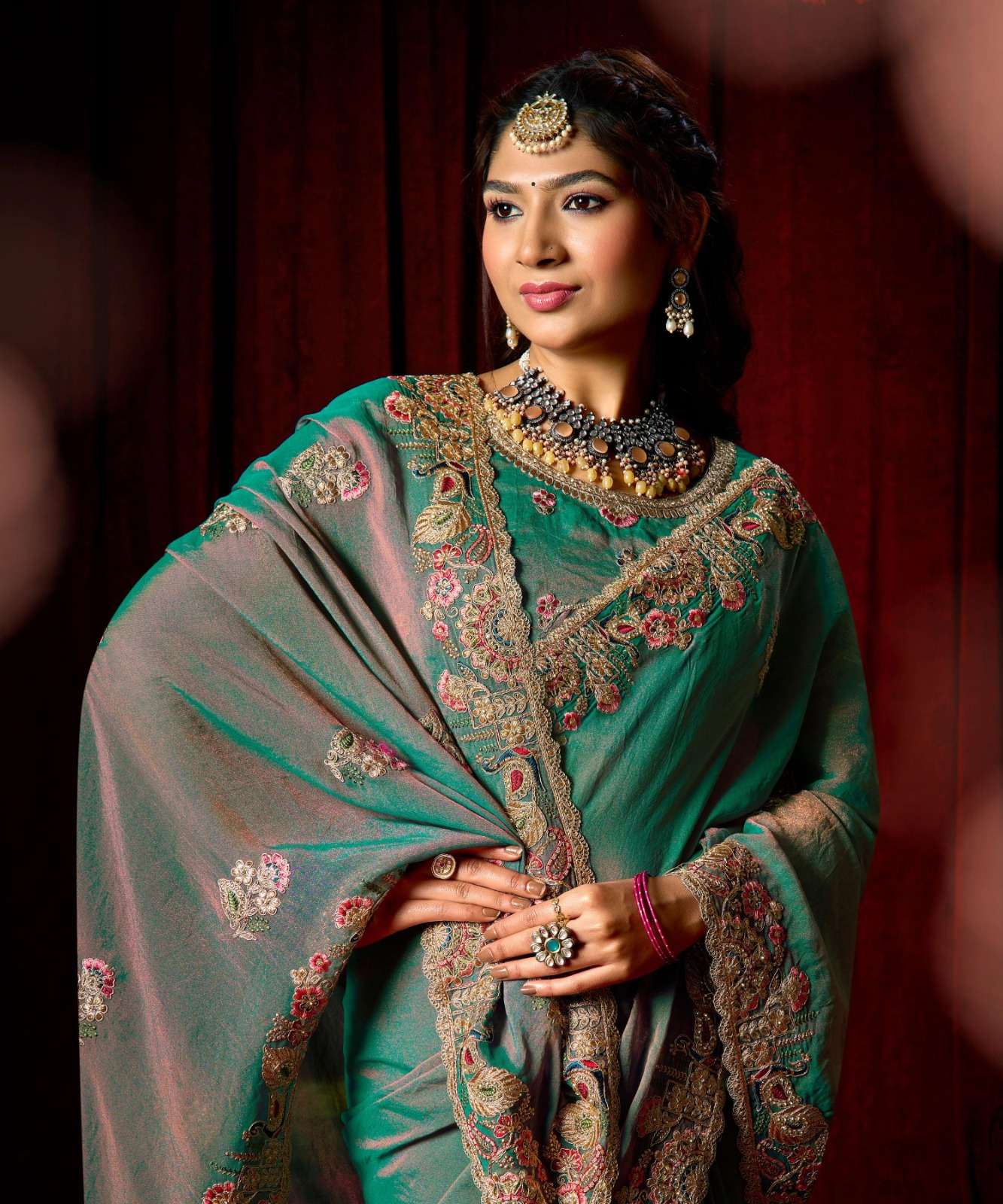 LT Fabrics Jimmy Vol 9 PN Cloud Fancy Embroidered Saree - Amrah Wholesale