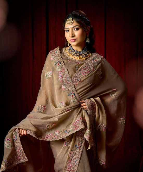 LT Fabrics Jimmy Vol 9 PN Cloud Fancy Embroidered Saree - Amrah Wholesale