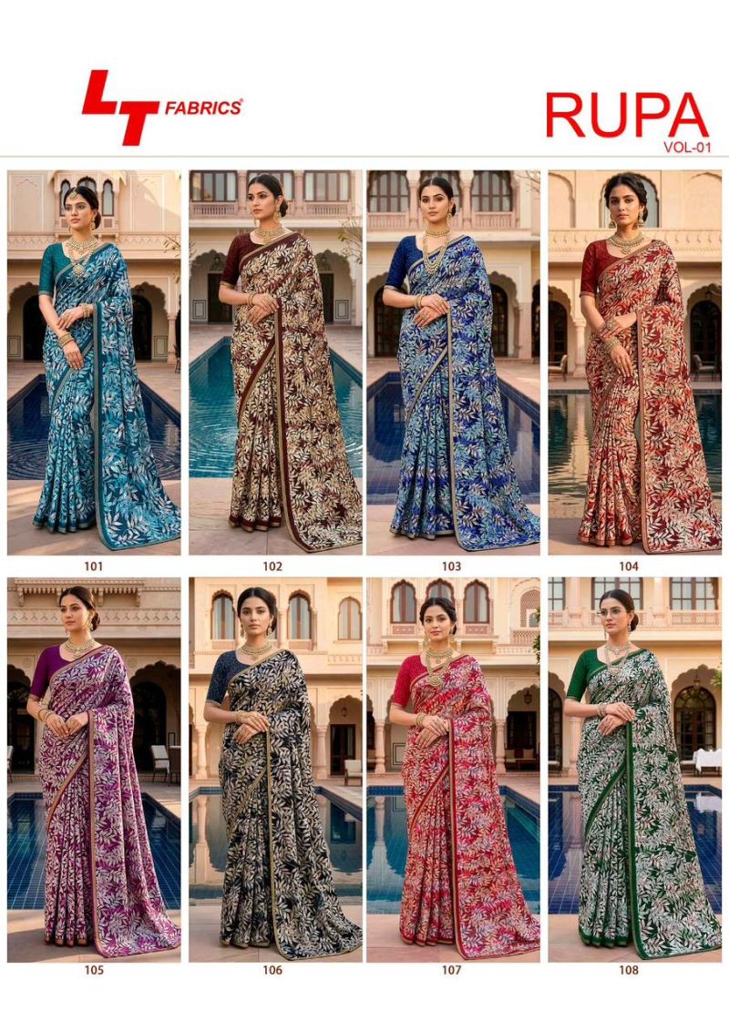 LT Fabrics Lt Rupa Vol 1 Dola Silk Printed Saree Collection Wholesale - Amrah Wholesale