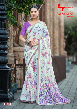 LT Fabrics Lt Sangam Vol 16 Micro Printed Saree Collection - Amrah Wholesale