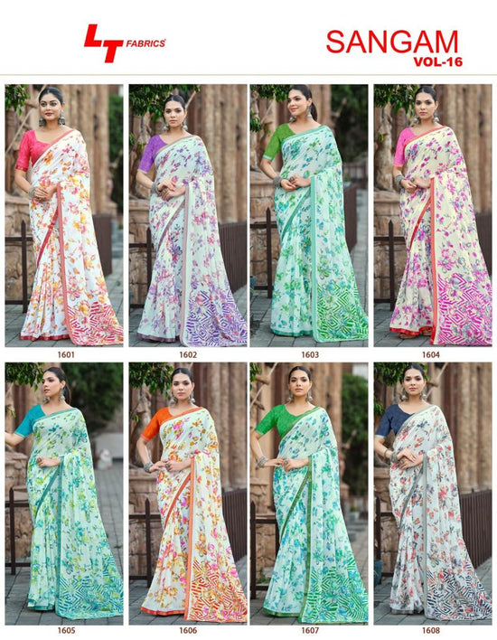 LT Fabrics Lt Sangam Vol 16 Micro Printed Saree Collection - Amrah Wholesale