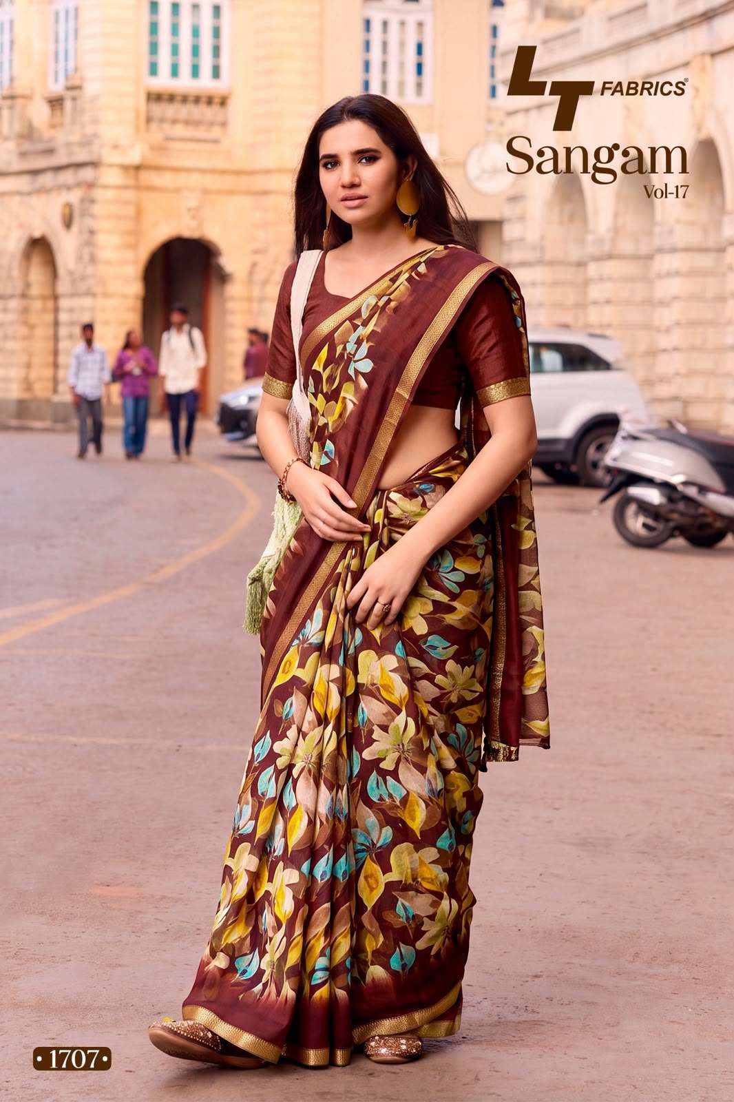 LT Fabrics Sangam Vol 17 Micro Fancy Saree Wholesale - Amrah Wholesale